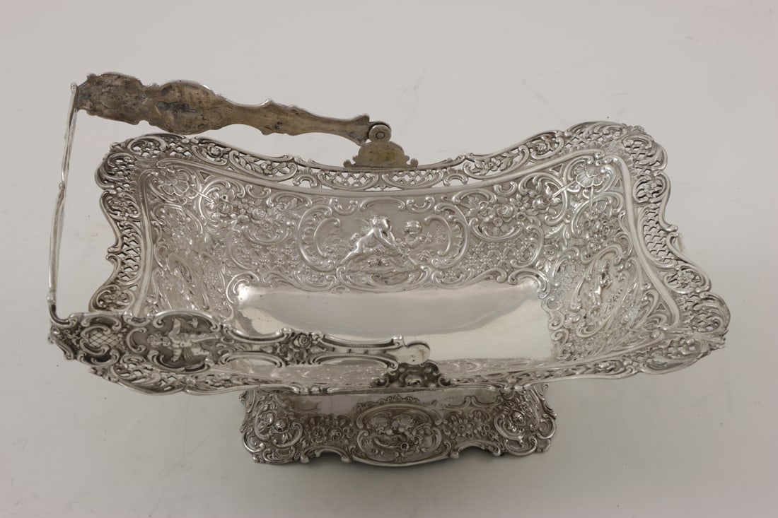 A Continental 800-Silver Handled Basket - 2