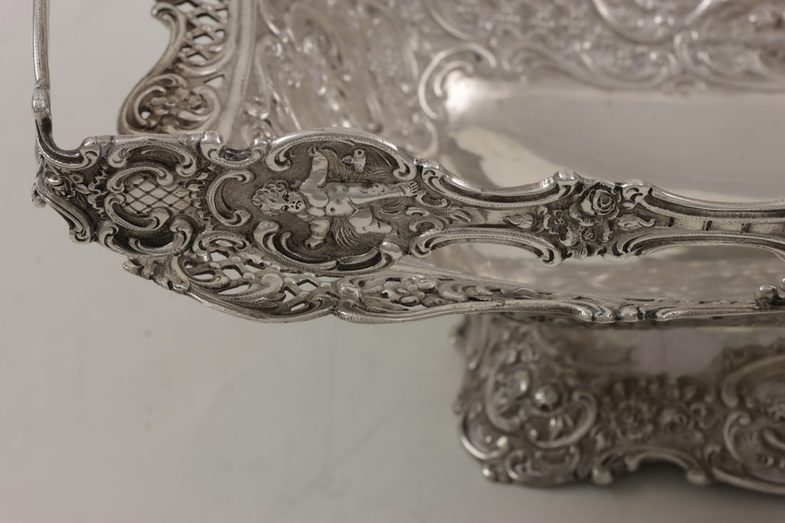 A Continental 800-Silver Handled Basket - 4