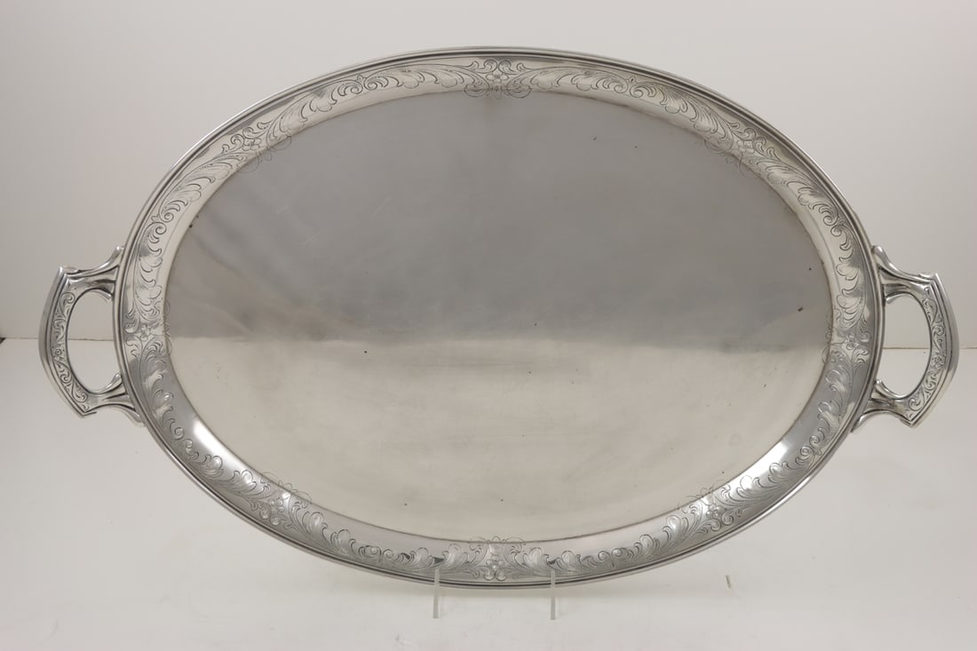 An Oval Sterling Tray
