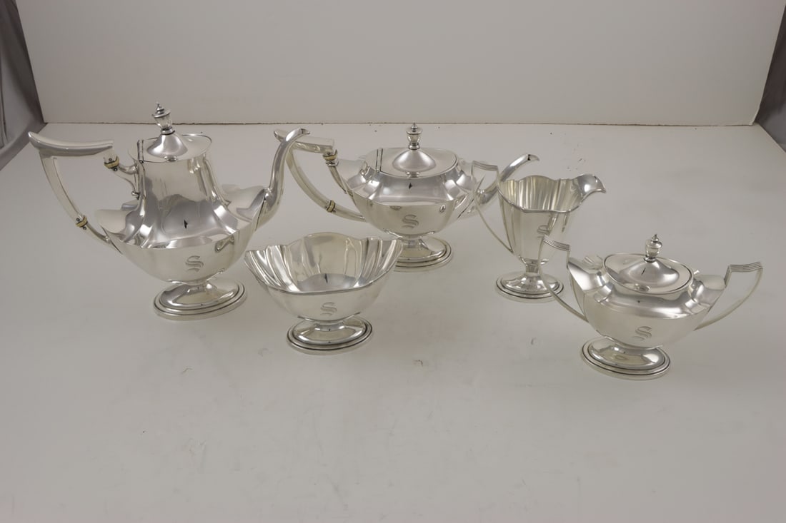 A Gorham Sterling Tea and Coffee Service (1 of 6)