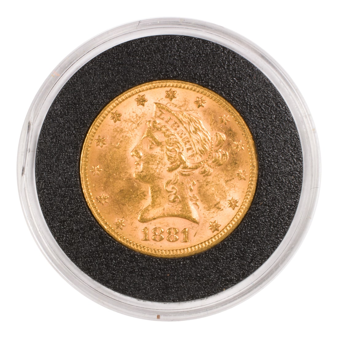 A US 1881 10 dollar gold coin (1 of 2)