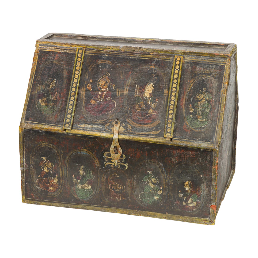 An Indian paint decorated table cabinet (1 of 4)