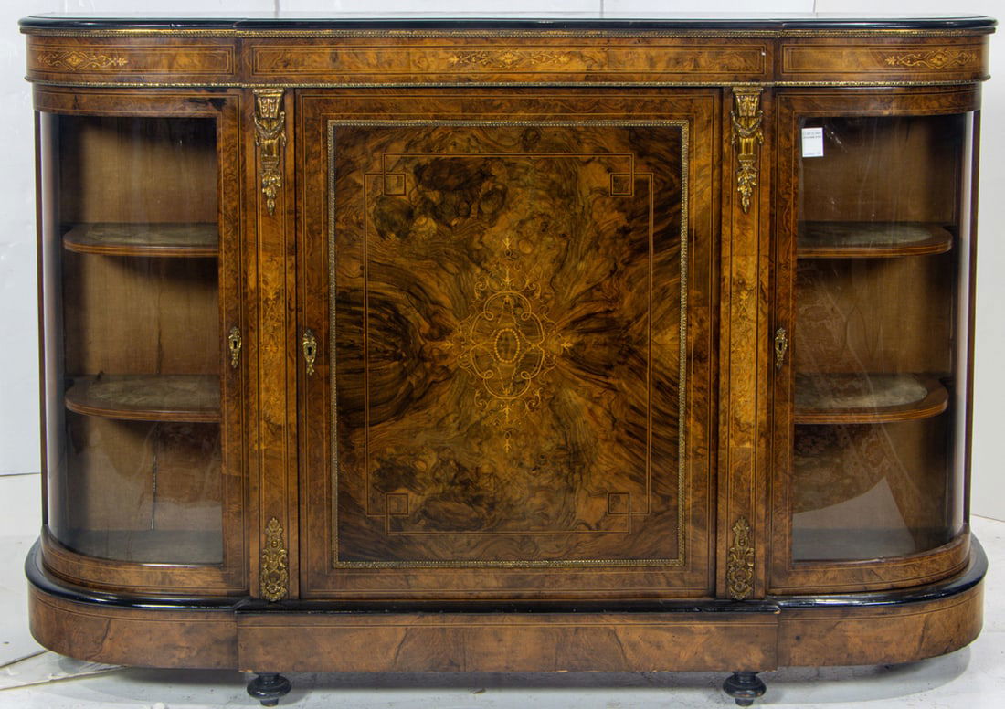 A French Neoclassical partial ebonized and gilt mounted vitrine 19th century (1 of 4)