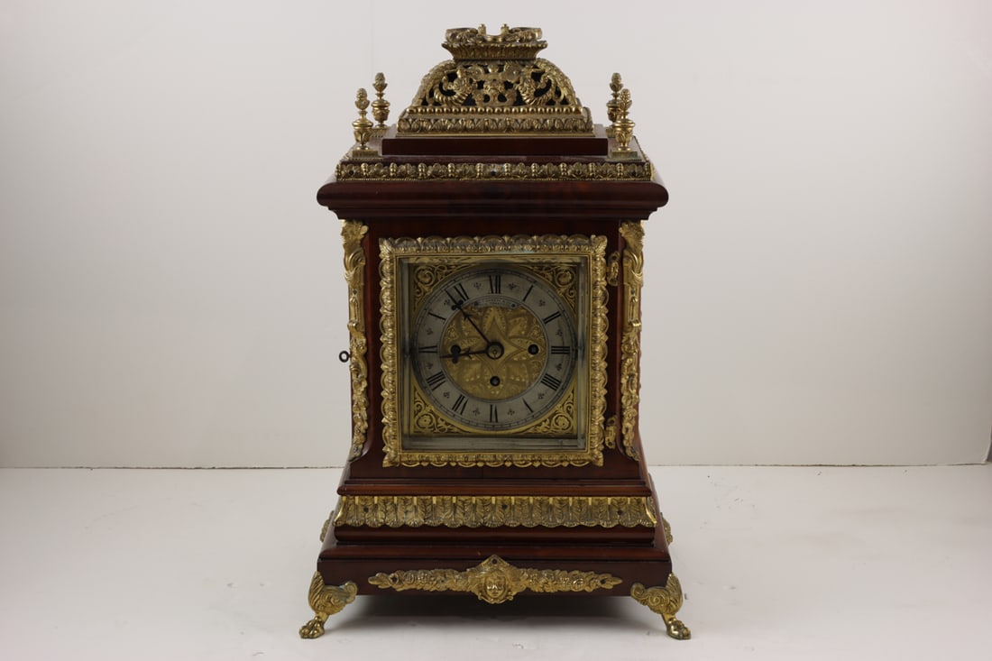 A George III style gilt bronze mounted bracket clock with Westminster chime (1 of 7)
