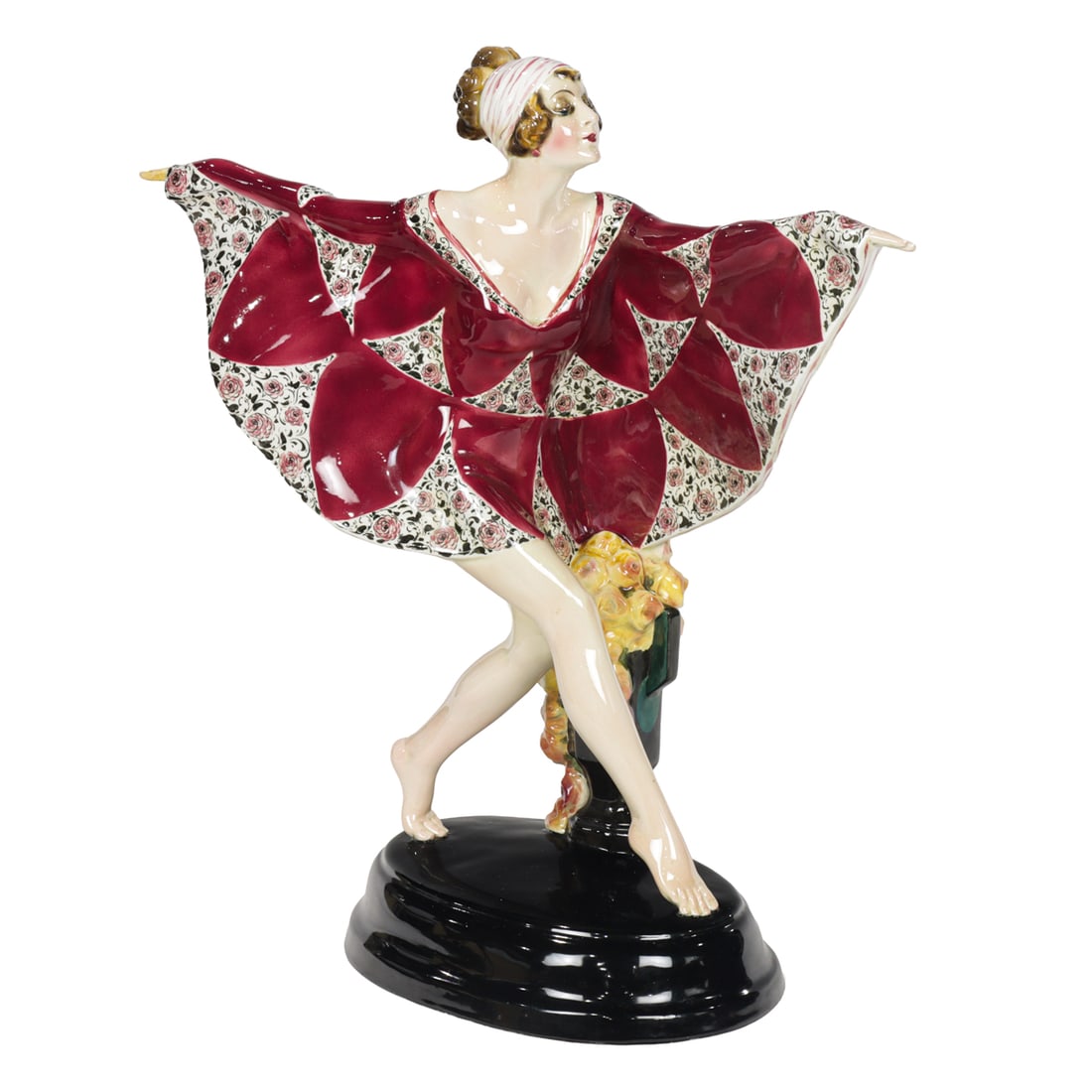 A Josef Lorenzl for Goldschneider Art Deco figure of a dancer: Butterfly Lady (1 of 4)
