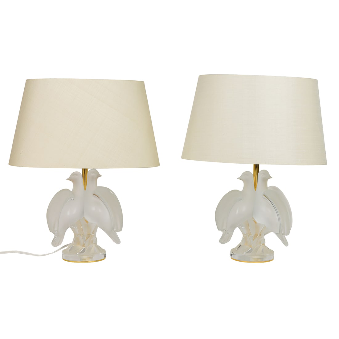 A pair of Lalique glass Ariane table lamps (1 of 5)