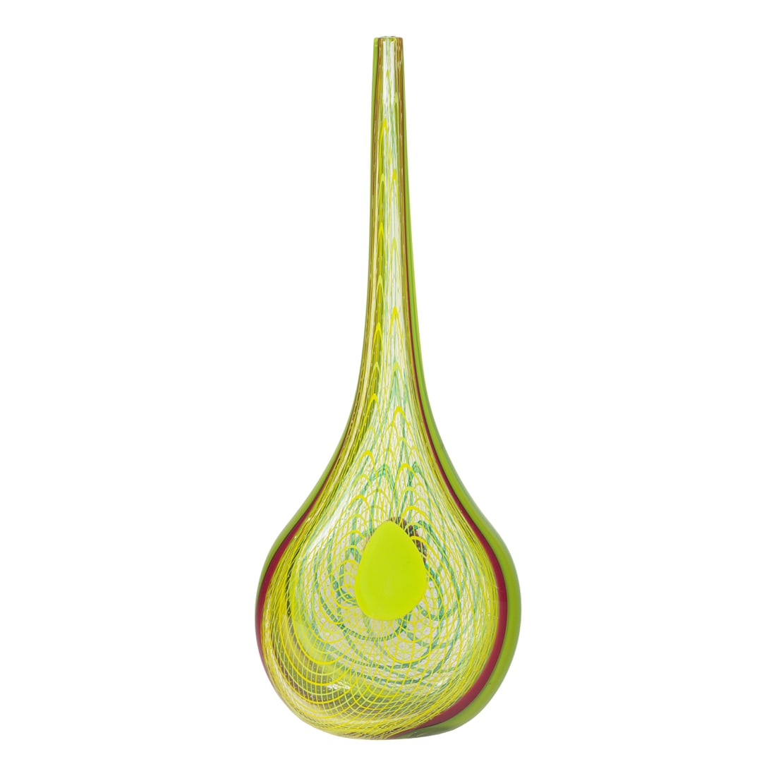A Rob Tribble hand blown glass vase: A Rob Tribble hand blown glass vase, unmarked, 24"h x 9.5"w
