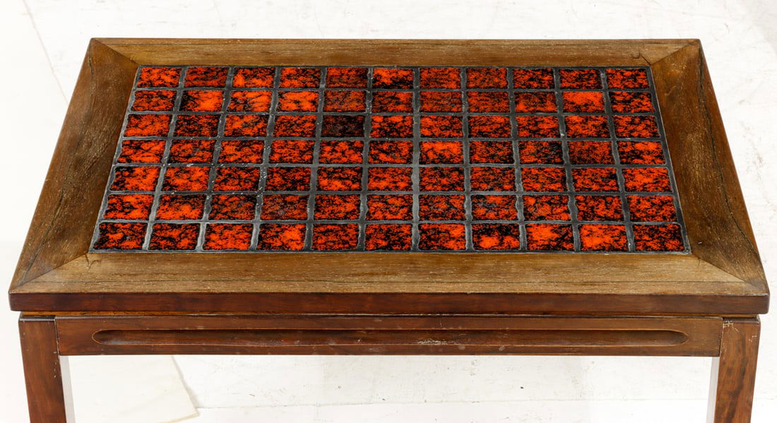 A Mid-Century Modern tile top side table - 3