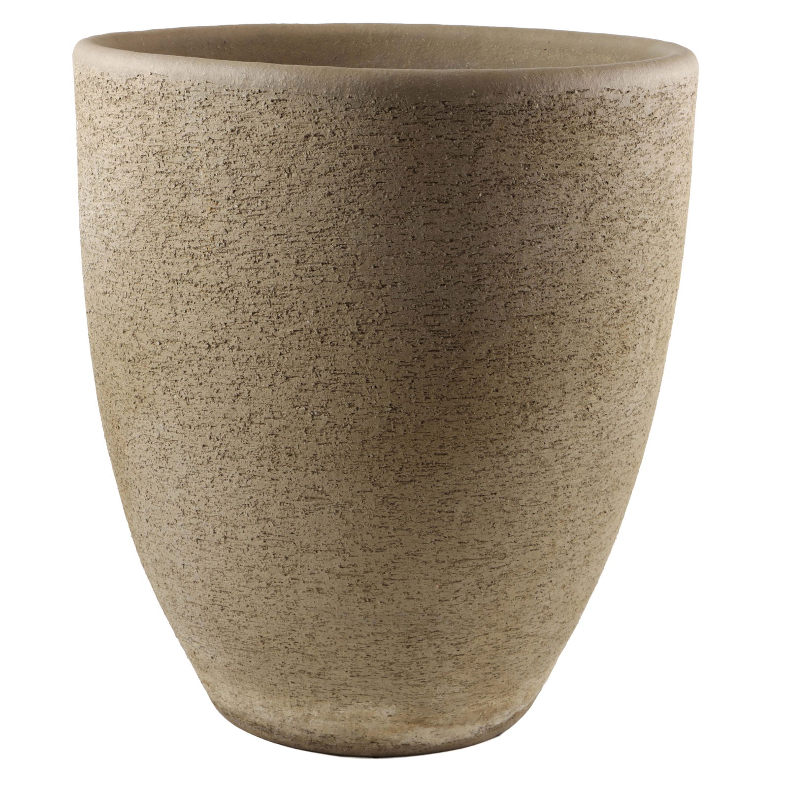 A Stan Bitters for Hans Sumpf stoneware blonde scratch pot planter: A Stan Bitters for Hans Sumpf stoneware blonde scratch pot planter, indistinctly incised 'HSC C-18-20 '98' and 'RX', 20.25"h x 17.75"dia