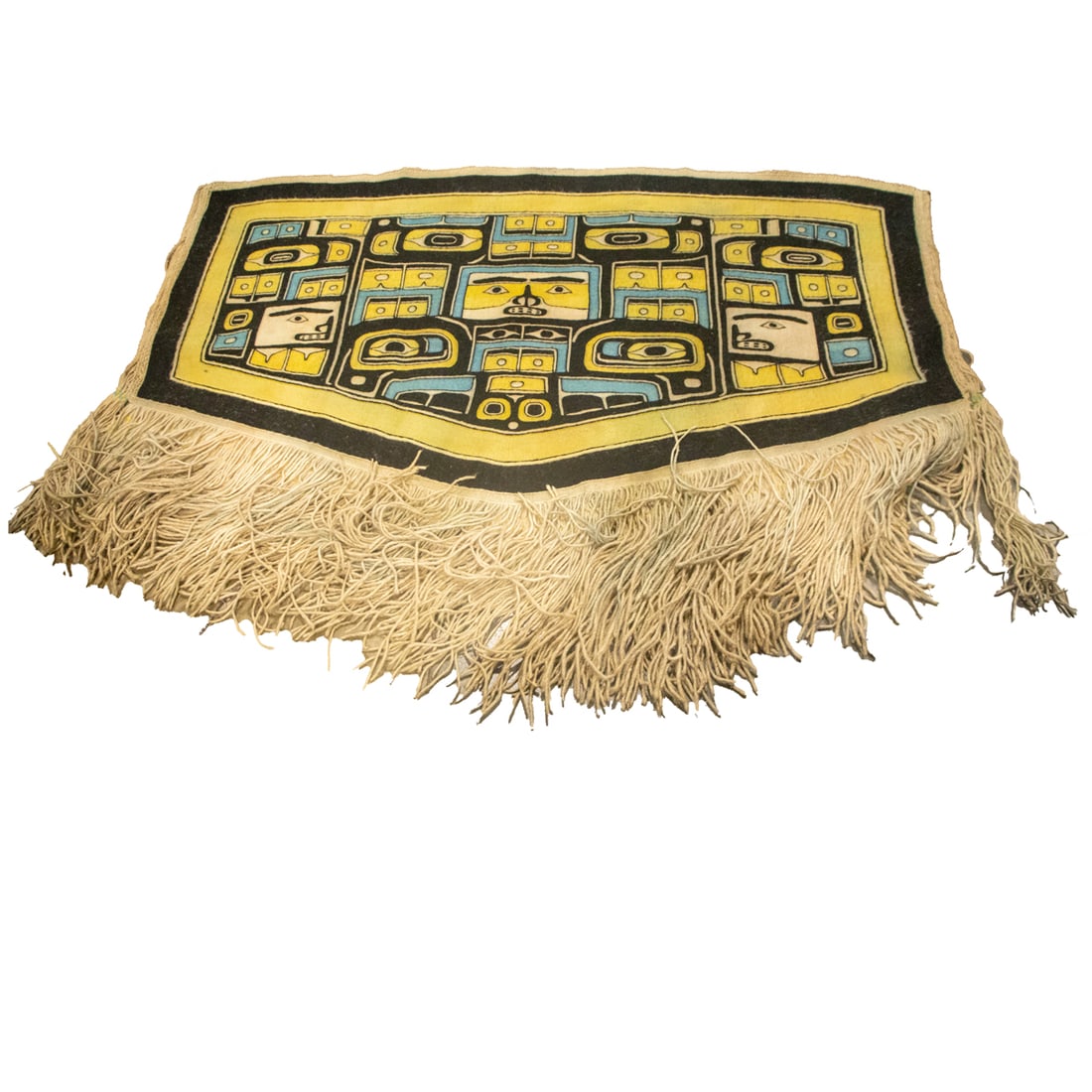 A Pacific Northwest Coast poncho: A Pacific Northwest Coast poncho, approx 50"h x 65"w