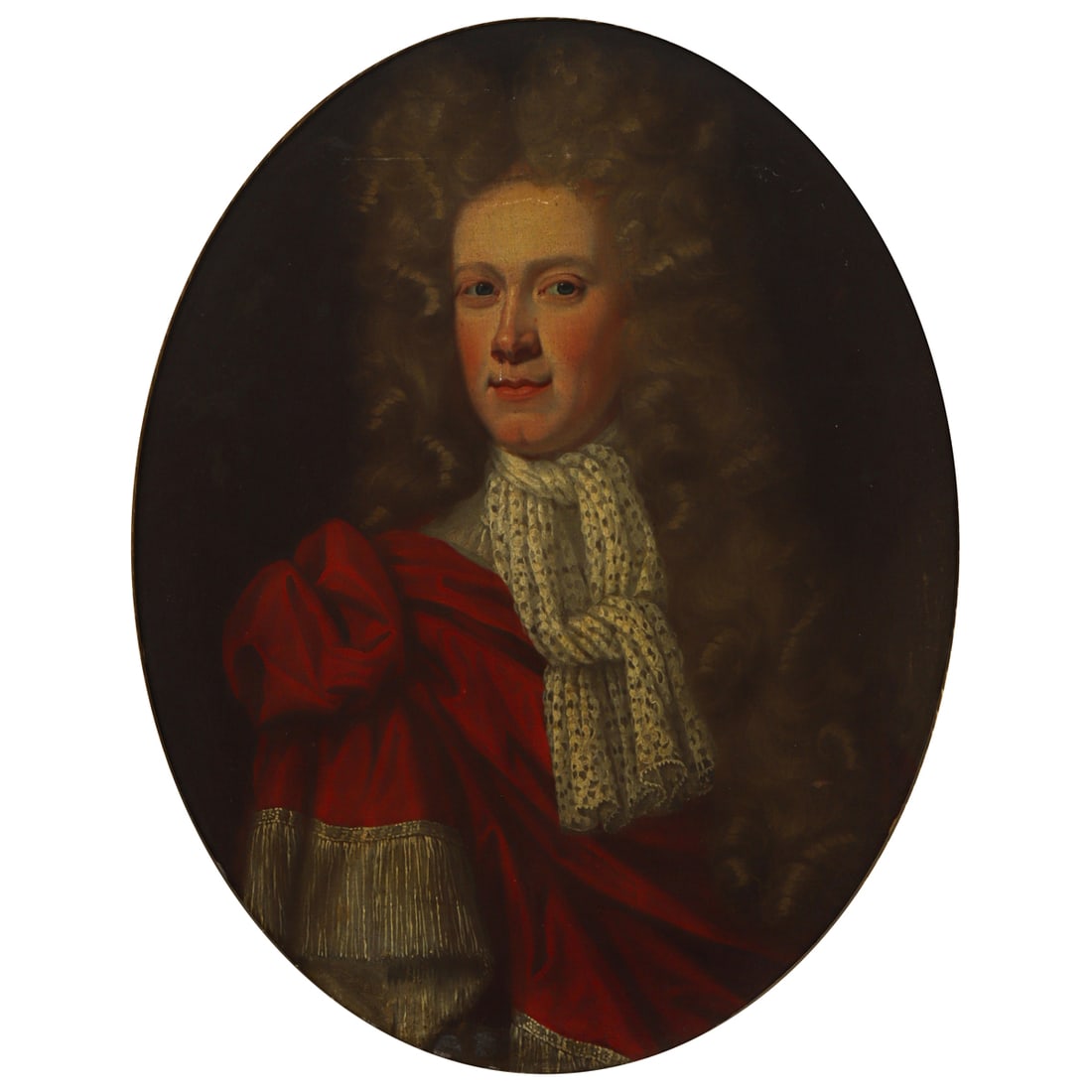 Painting, Sir Jean-Baptiste de Medina: Sir Jean-Baptiste de Medina (Spanish, 1659-1710), "Hepburn, Son of Lord Humby," oil on canvas, titled verso, canvas: 30"h x 24.5"w, overall (with frame): 38.25"h x 33.5"w