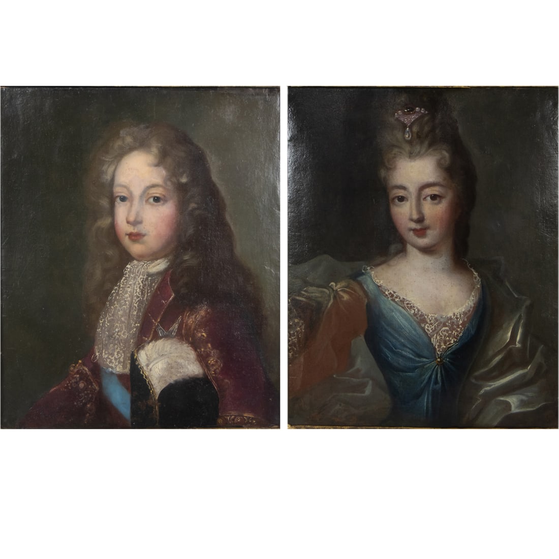 Painting, French School (18th century): French School (18th century), Portrait of a Young Lady, oil on canvas, unsigned, canvas: 16"h x 13"w, overall (with frame): 21.5"h x 18"w