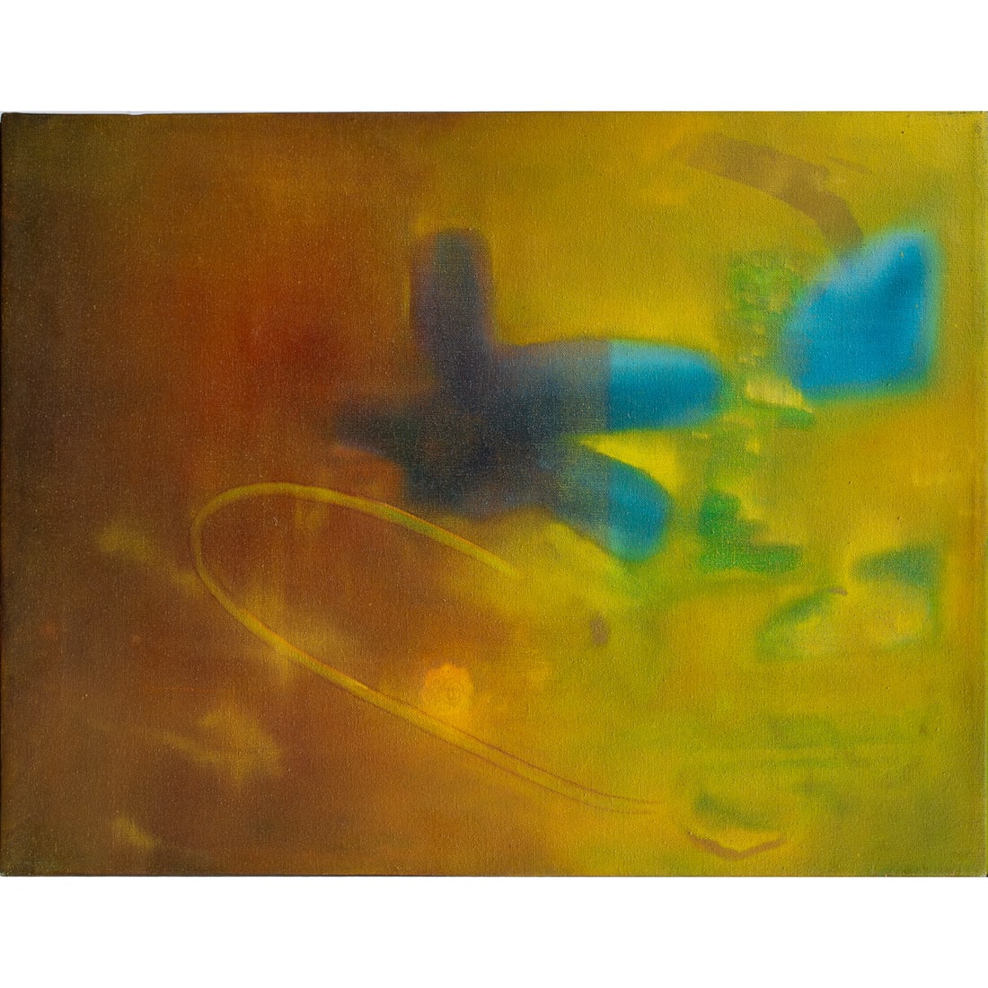 Painting, Stefan Kurten: Stefan Kurten (German, b. 1963), "Blauer Himmel (Blue Sky)," 1995-1996, oil on canvas, signed, titled, and dated verso, canvas (unframed): 19"h x 24.5"w