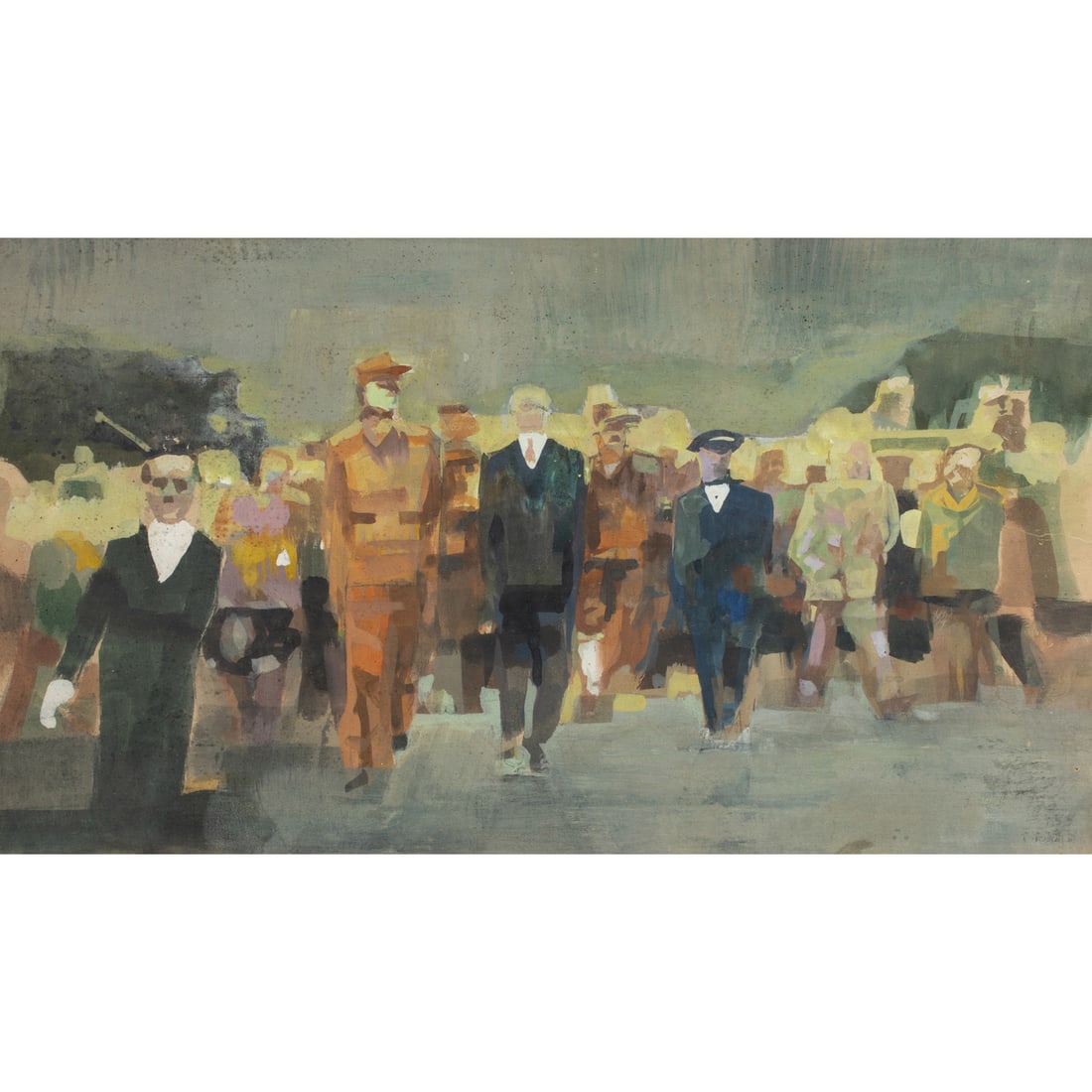 Gouache, American School (20th century): American School (20th century), Untitled, gouache on paper, signed "Rice" lower right, sight: 10.75" hx 17"w, overall (with frame): 12"h x 18.5"w