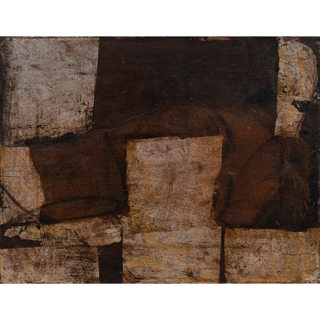 Painting, Fletcher Benton: Fletcher Benton (American, 1931-2019), Untitled, 1964, mixed media on canvas, signed and dated verso, canvas: 14.25"h x 18.25"w, overall (with frame): 14.5"h x 18.5"w