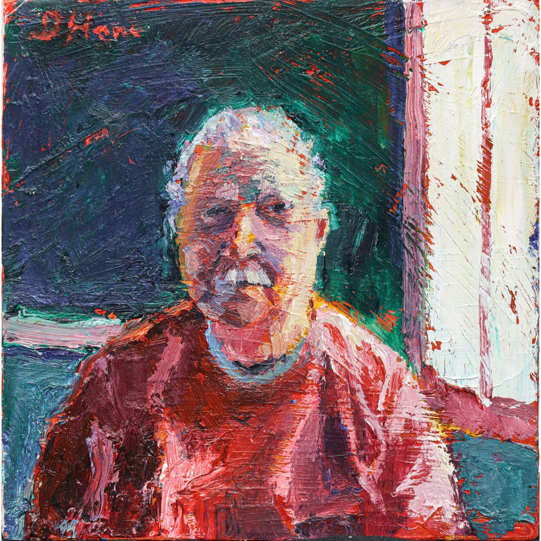 Painting, Dennis Hare: Dennis Hare (American, 1946-2024), Untitled (Portrait of a Man), 2005, oil on canvas, signed upper left and dated verso, canvas (unframed): 12"h x 12"w