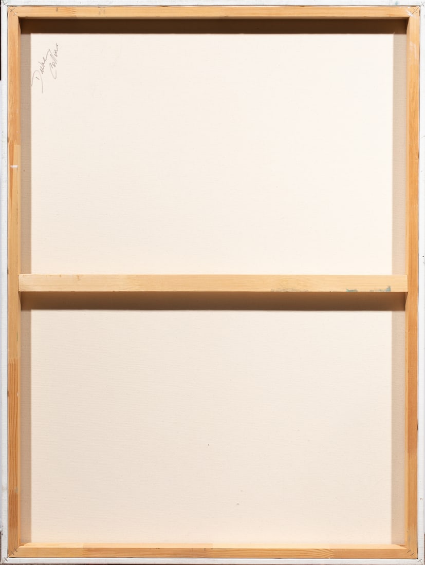 Painting, Duke Collins: Duke Collins (American, 20th/21st century), Street Scene, oil on canvas, signed verso, canvas (unframed): 48"h x 36"w