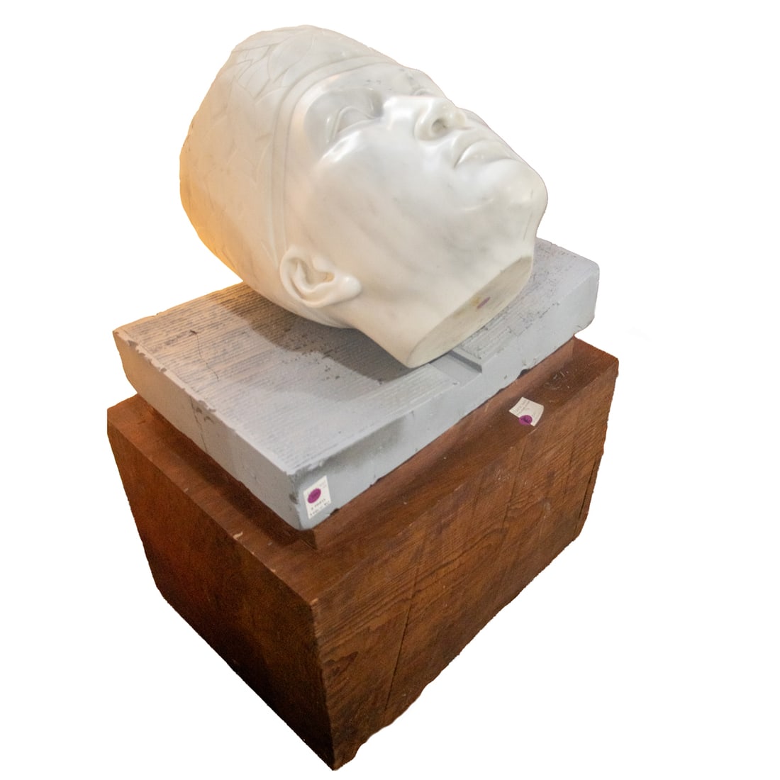 Sculpture, American School (20th century): American School (20th century), Untitled, 1998, marble, concrete, and wood sculpture, intialed DTS and dated verso, overall: 39"h x 24"w x 18"d