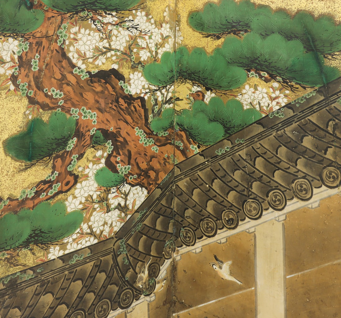 A Japanese six-panel folding screen - 3