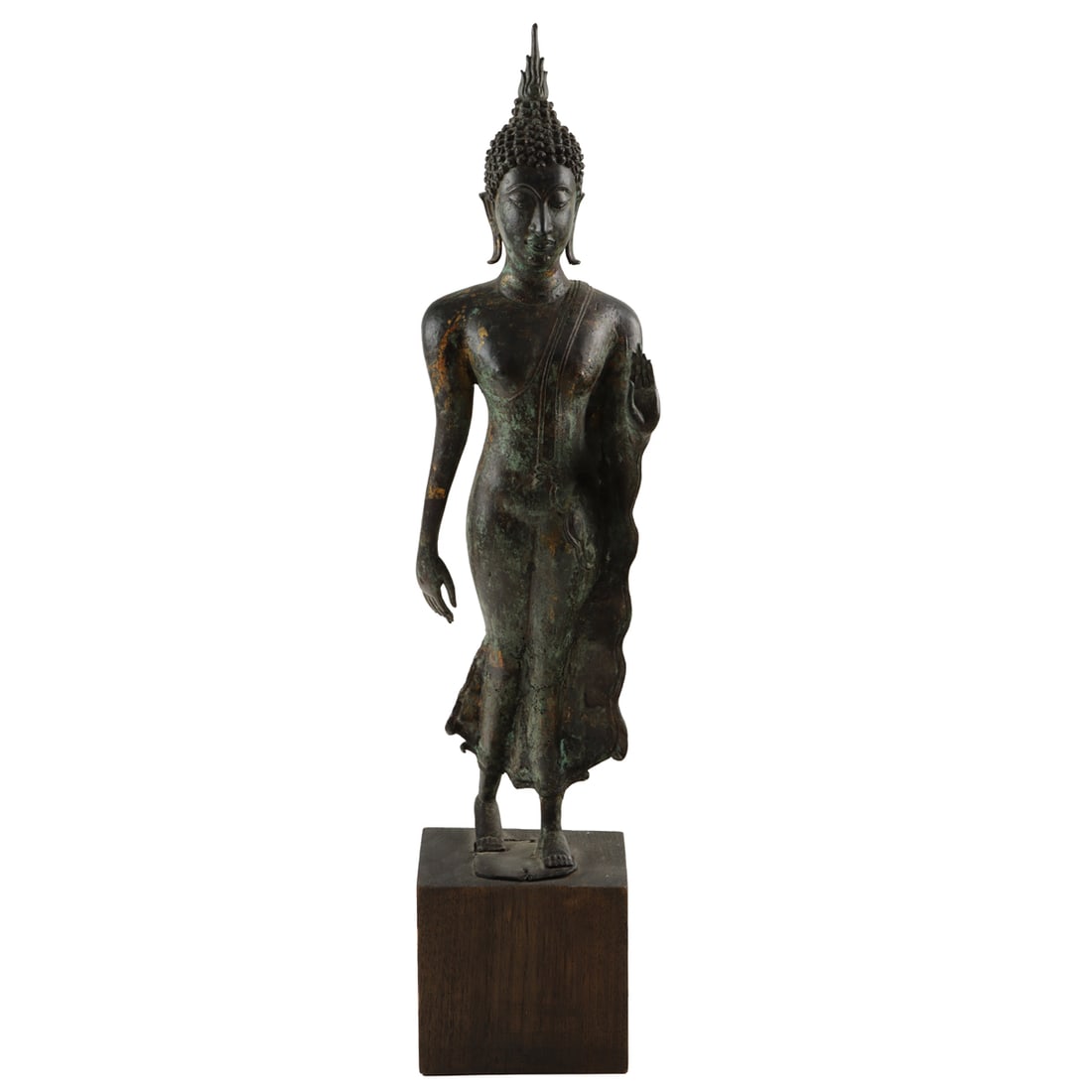 A Thai bronze standing figure of Buddha (1 of 3)