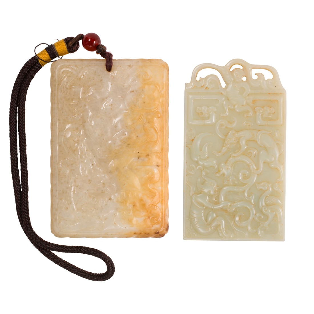 (lot of 2) Chinese jade pendant plaques (1 of 3)