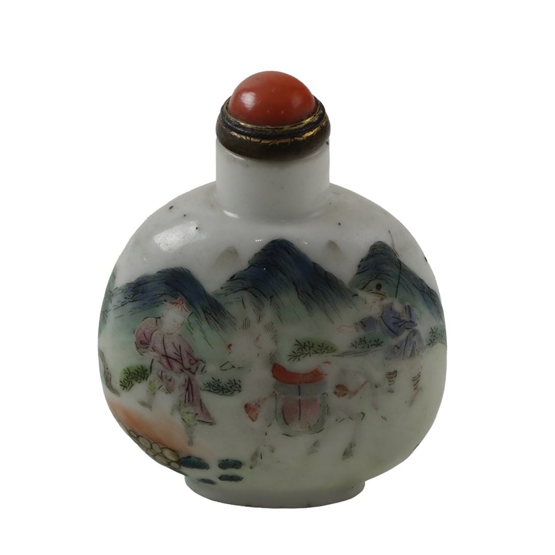A Chinese famille rose snuff bottle (1 of 3)