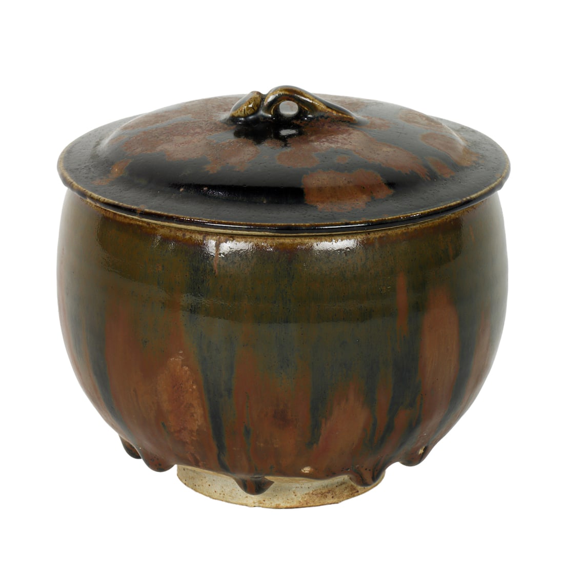 A Chinese Henan brown glazed bowl and cover: A Chinese Henan brown glazed bowl and cover. Song/Yuan dynasties, 4.5" high.