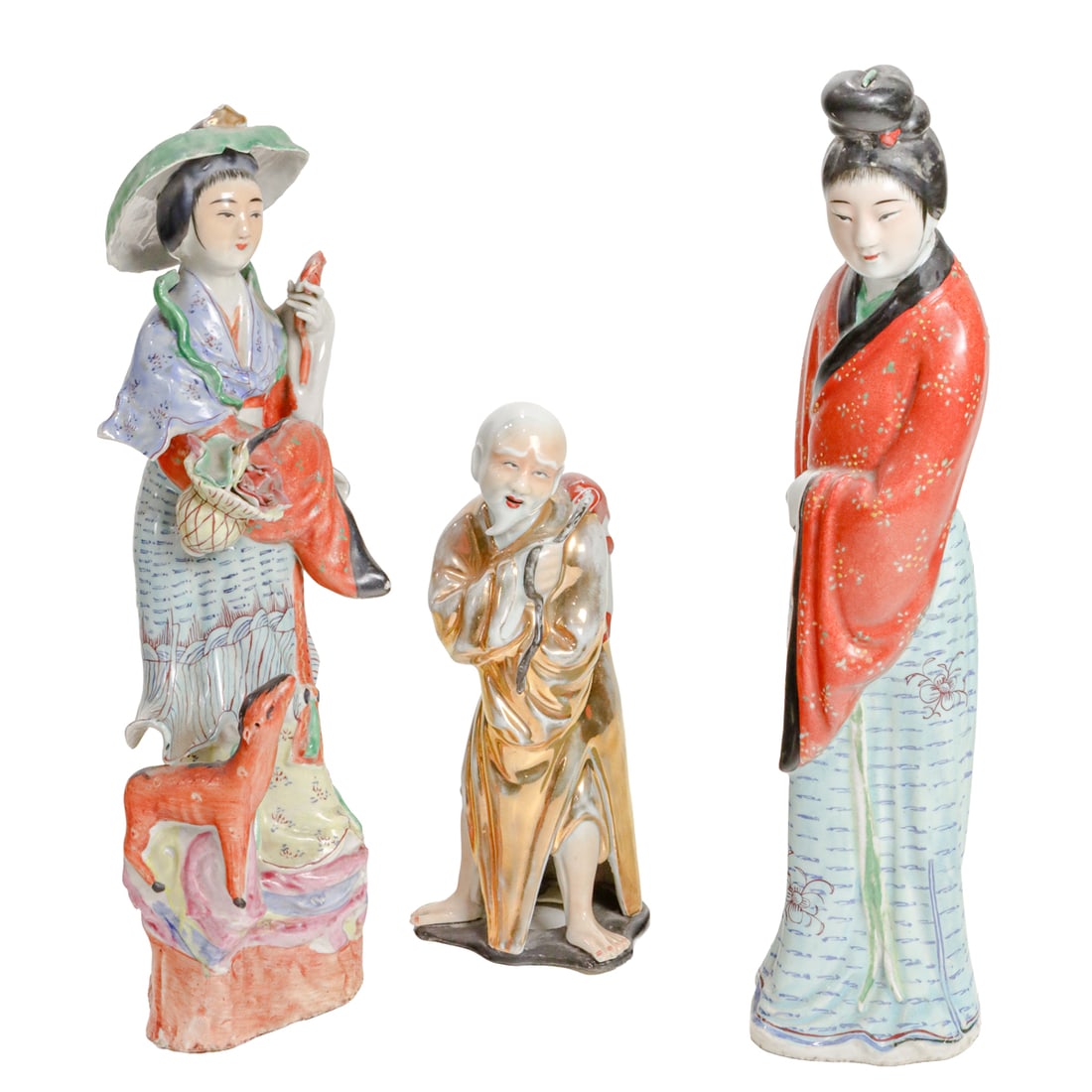 (lot of 3) Chinese famille rose figures (1 of 5)