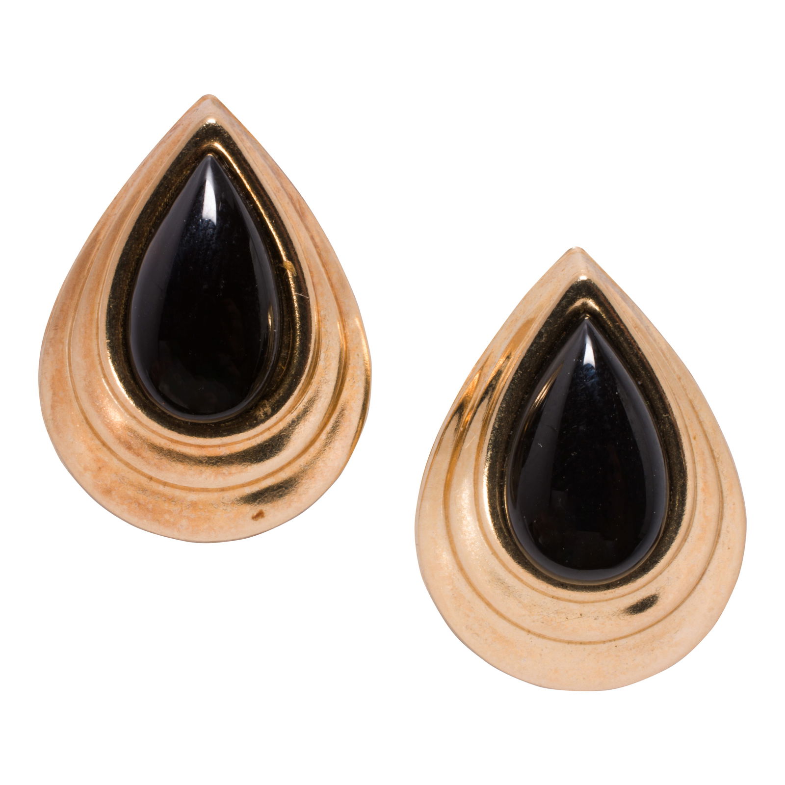 A pair of onyx and 14k gold earrings (1 of 1)