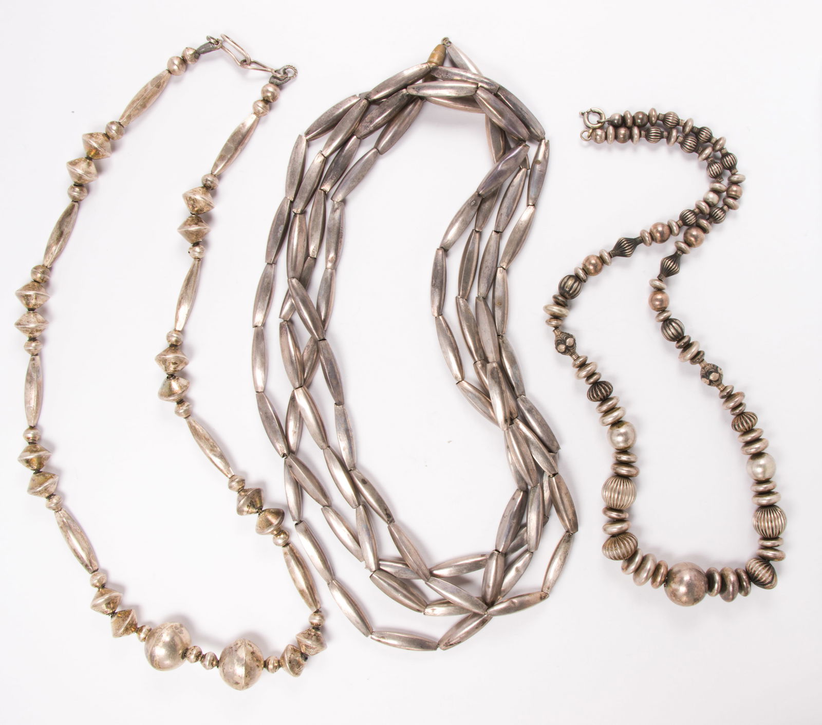 Three silver beaded necklace (1 of 1)