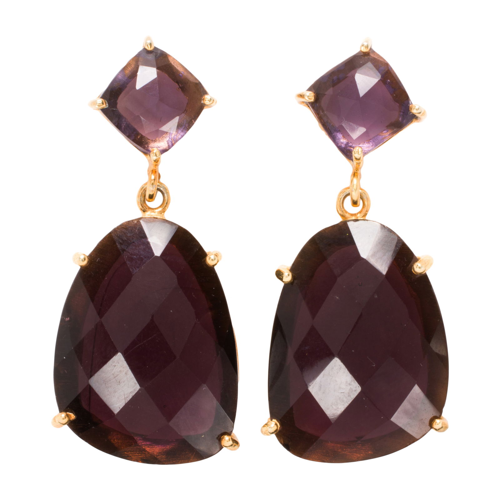 A pair of amethyst and silver earrings (1 of 1)