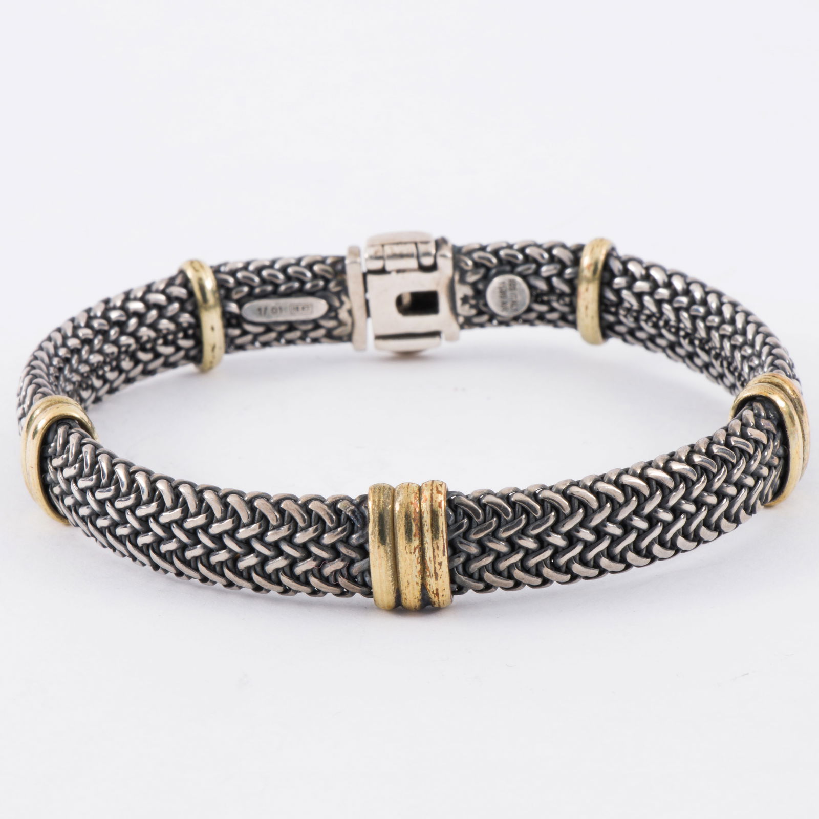 A sterling silver and 18k gold bracelet (1 of 1)