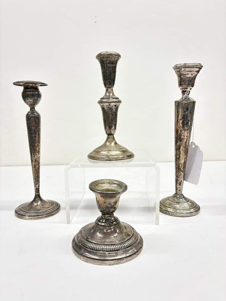 Four Weighted Sterling Candlesticks (1 of 1)