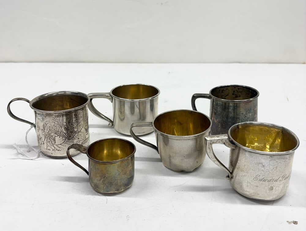 A Collection of Six American Sterling Childs Cups (1 of 1)