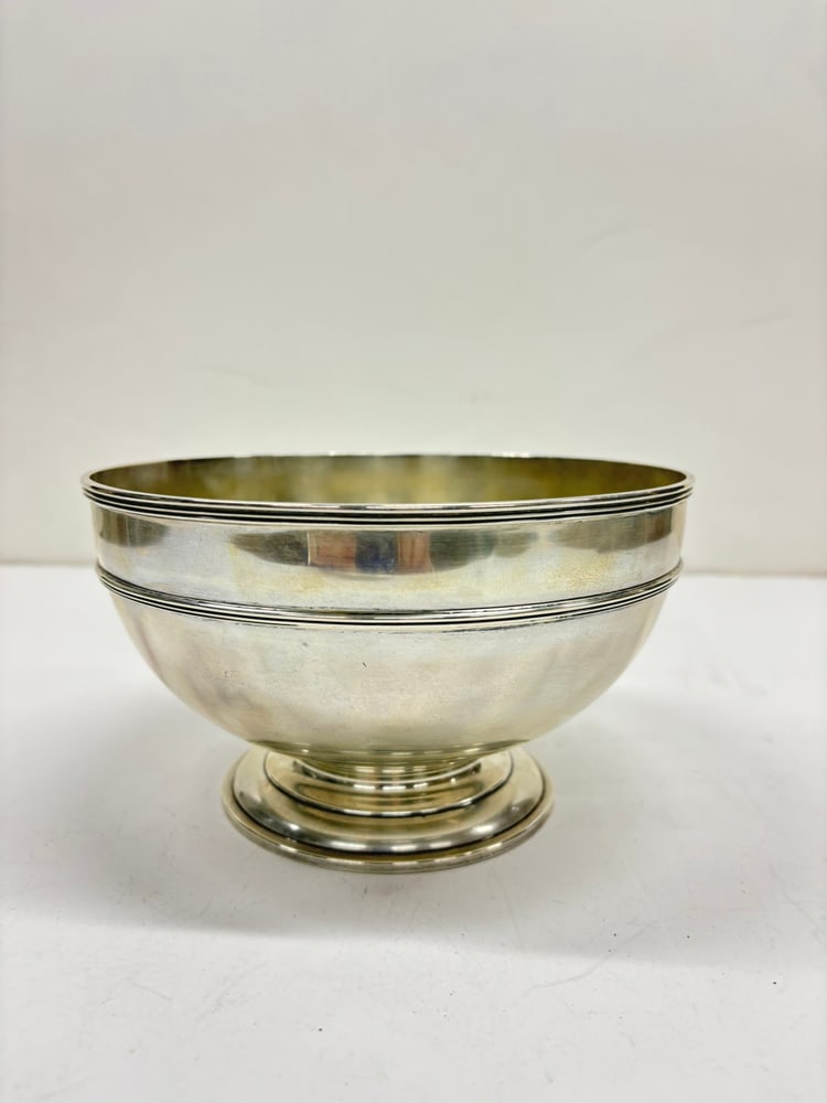 A JS Co. Sterling Bowl: A J.S. Co. Sterling Bowl, 4.50"h x 8"dia. 15.21 troy oz
