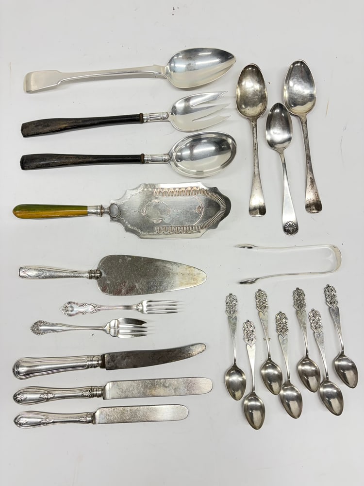 A Group of Assembled Sterling and Silverplate Flatware (1 of 1)