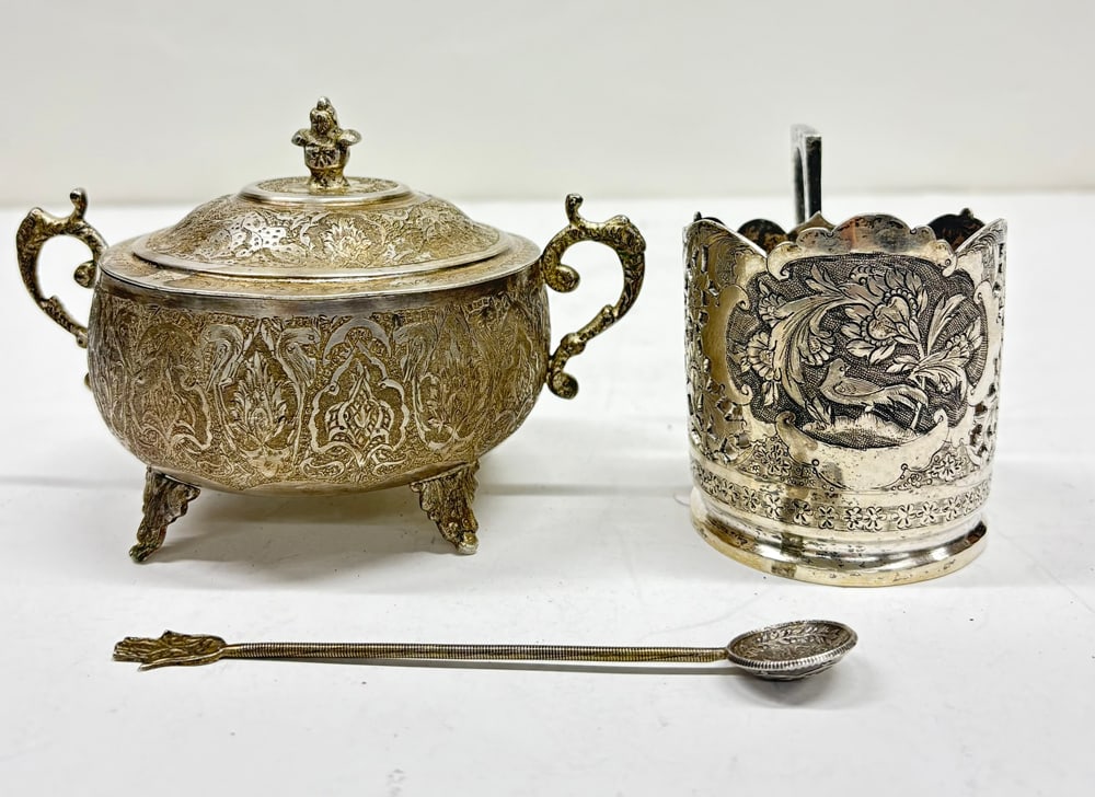 A Persian 840-Silver Group of Table Articles (1 of 1)
