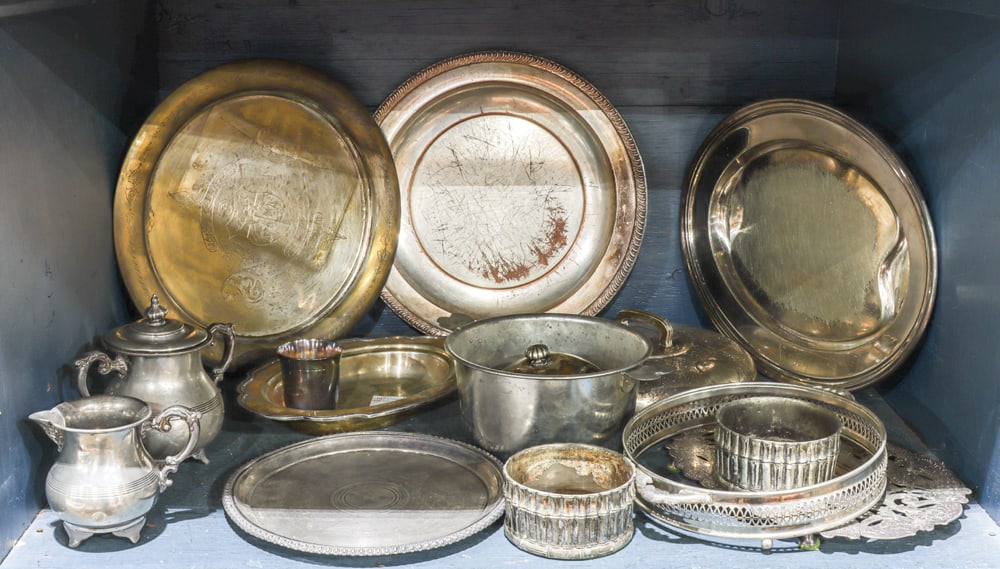 A Group of Silverplate Trays and Others: A group of silverplate trays, etc. [13 total]