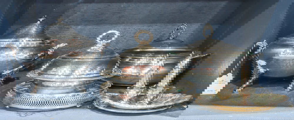 A Group of Eight Silverplate Table Articles (1 of 1)