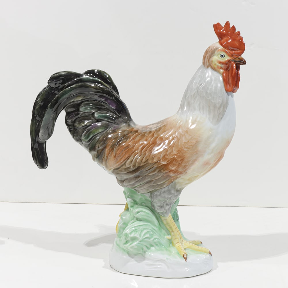 A large Herend Porcelain Figure of a Rooster (1 of 1)