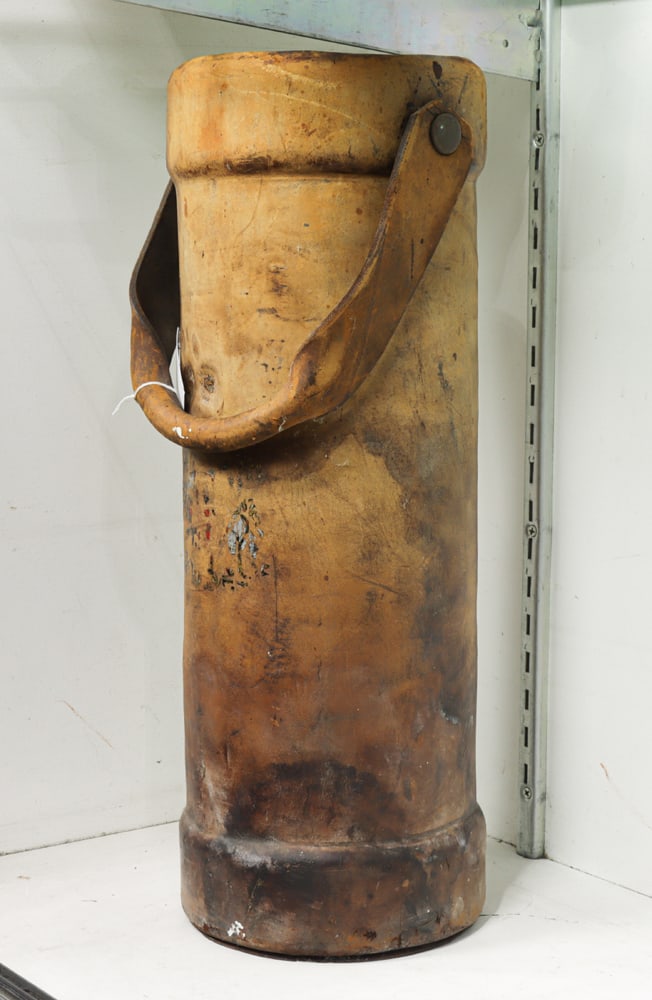 An English leather fire bucket or a military gun powder carrier (1 of 1)