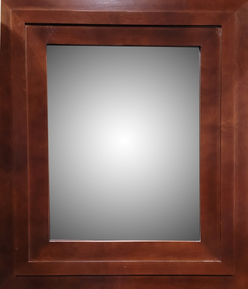 A Contemporary wood mirror with paneled frame (1 of 1)