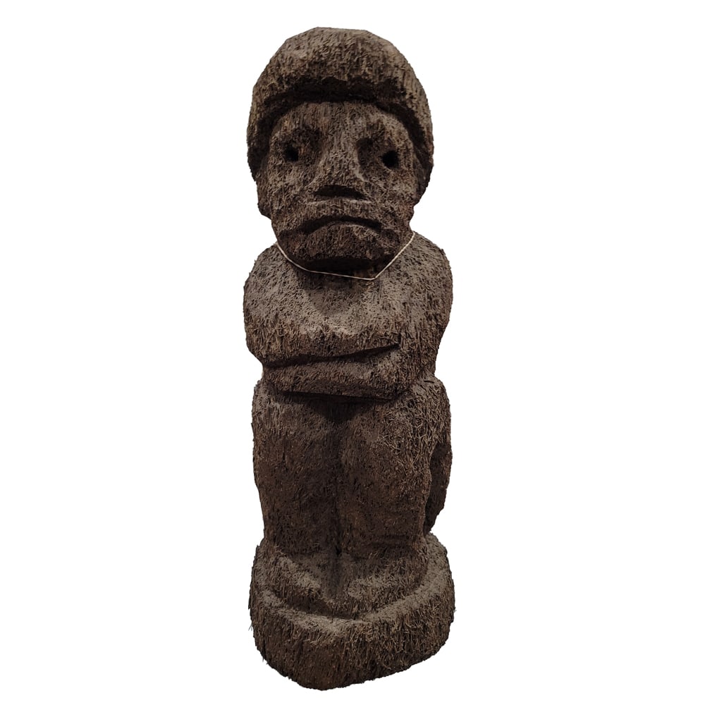 A Philippines fernwood seated figure of a rice god: A Philippines fernwood seated figure of a rice god, 19"h