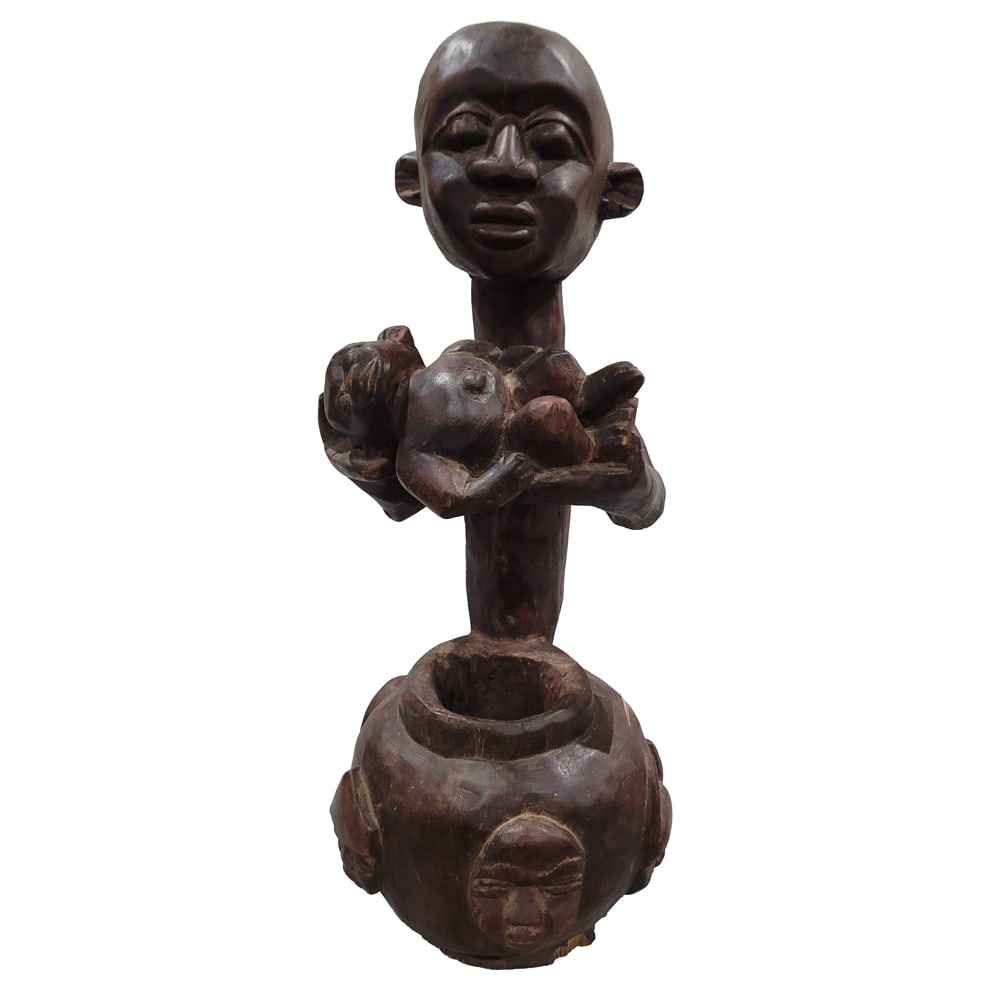 An African carved figure with child (1 of 1)