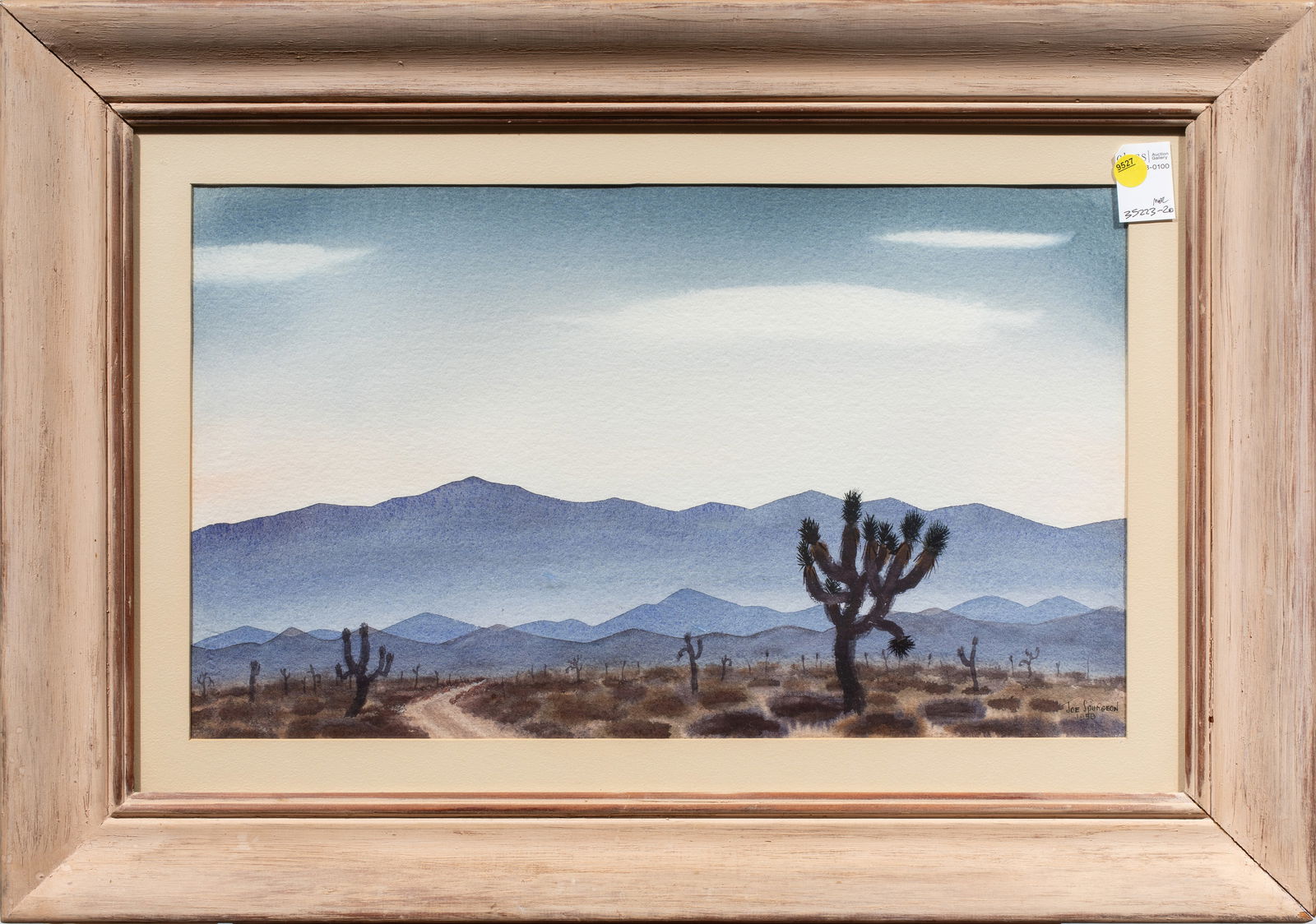 Watercolor, Joe Spurgeon: Joe Spurgeon (American, b. 1903), "Desert Scene," 1950, watercolor, signed and dated lower right, overall (with frame): 20.5"h x 29"w
