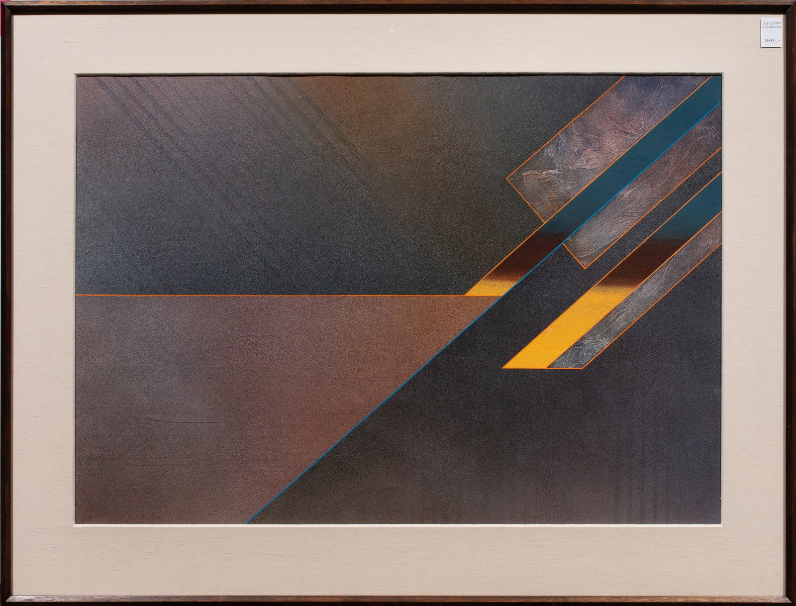 Work on paper, Dennis Martin: Dennis Martin (American, 20th century), Untitled, acrylic on paper, overall (with frame): 37"h x 48"w