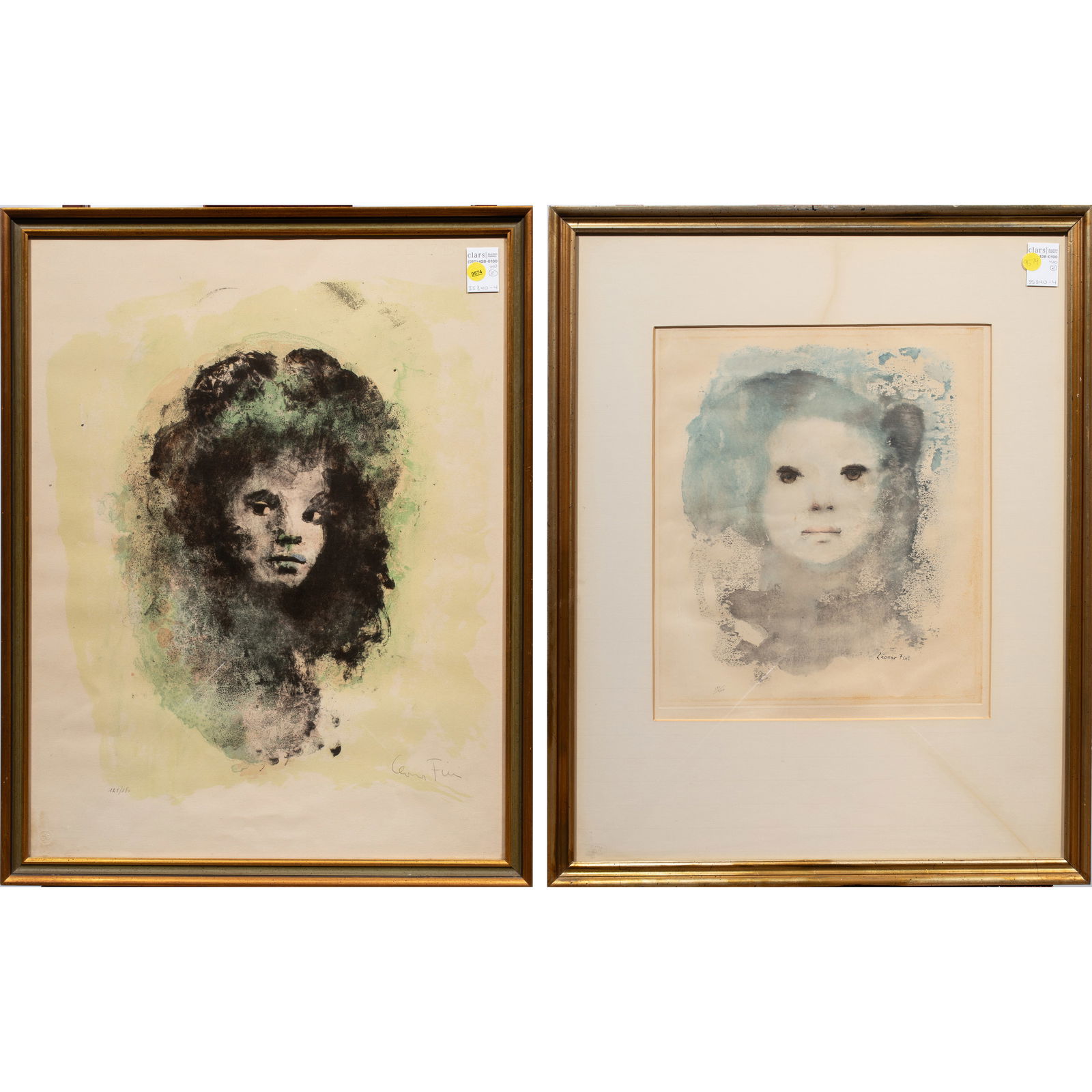 Prints, Leonor Fini: (lot of 2) Leonor Fini (Argentine, 1907-1996), Untitled, lithographs, each pencil signed, overall (with frame, for larger): 27.5"h x 21.5"w