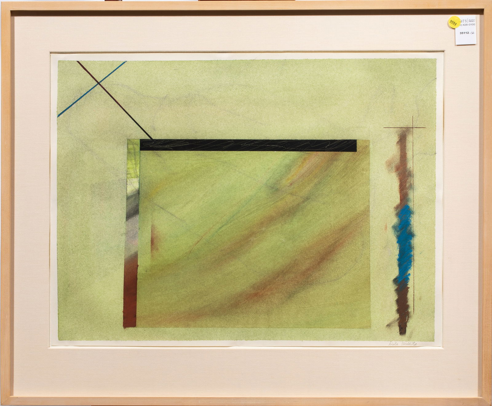 Work on paper, Dale Wilhite: Dale Wilhite (American, 20th/21st century), "Beacon Series," mixed media, signed lower right, overall (with frame): 25"h x 30"w