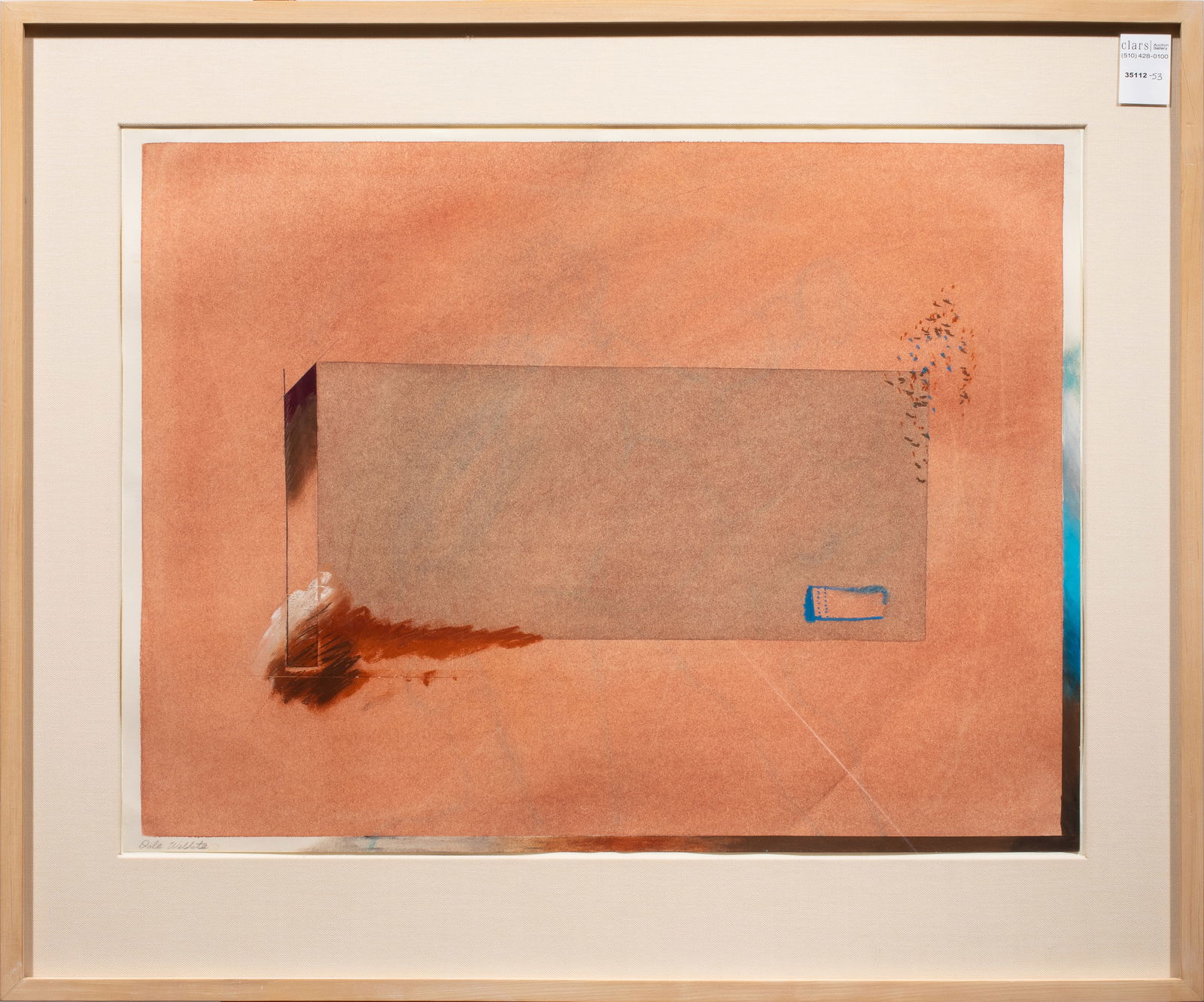 Work on paper, Dale Wilhite: Dale Wilhite (American, 20th century), "Beacon Series," mixed media, signed lower left, overall (with frame): 25"h x 29.75"w