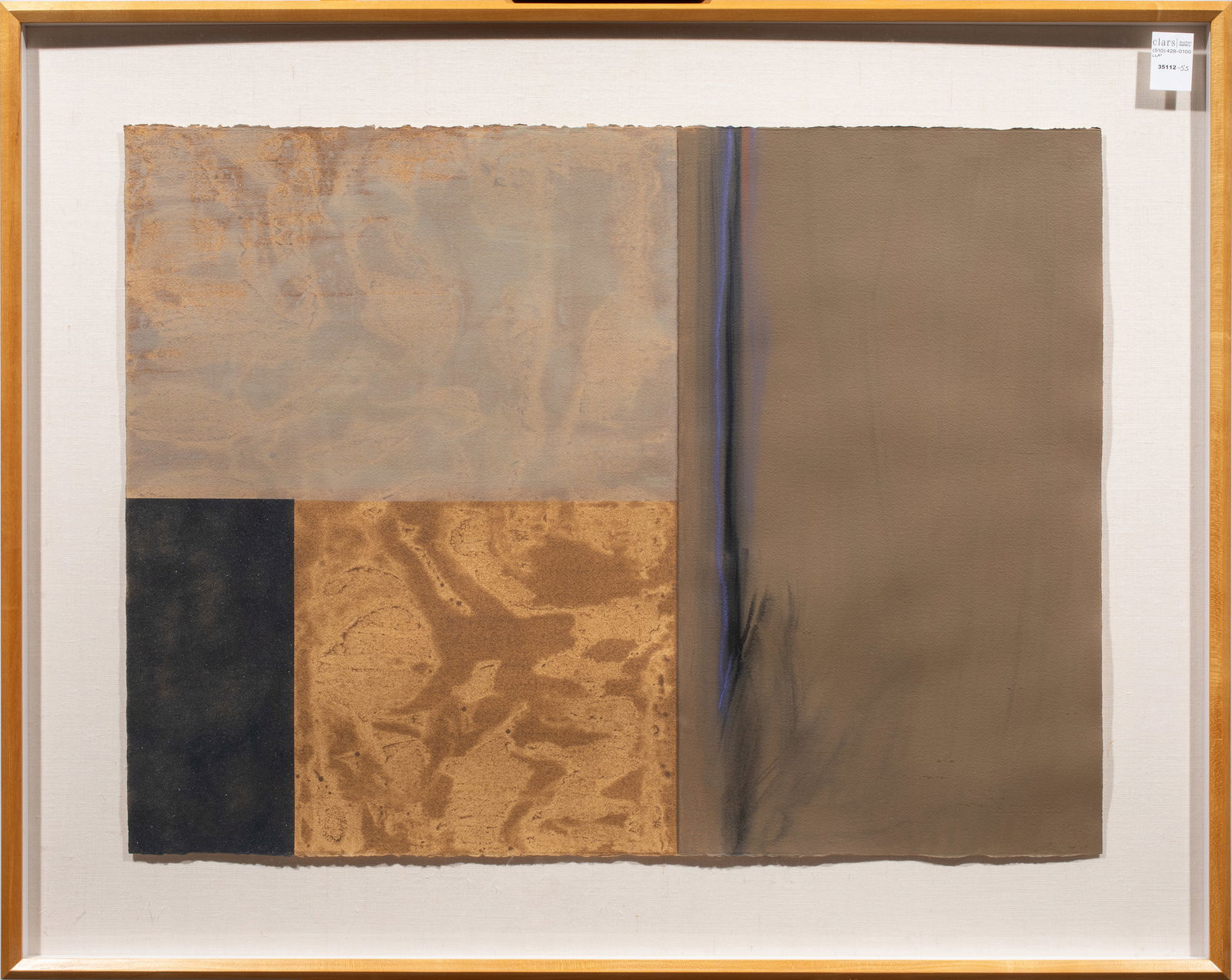 Print, Randall Heinz: Randall Heinz (American, 20th century), "Untitled," monoprint, overall (with frame): 30"h x 37.5"w